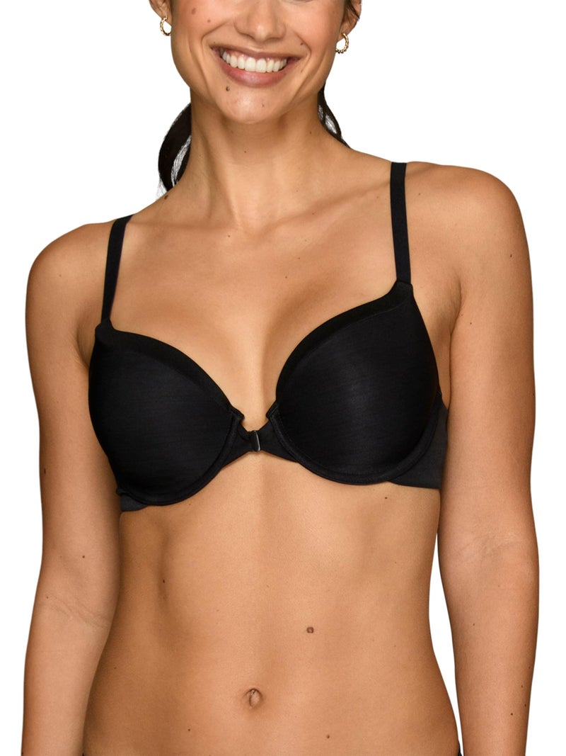 Vanity Fair Women's Front Closure Bra with No-Poke Underwire (34B-44DDD),Average Figure - Black,34C - Image 1
